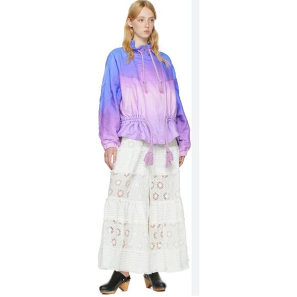 $1280 Isabel Marant Women's 42 US 10 Blue Veste Kalastd Ombre Zip Tassel Collar - Picture 2 of 15